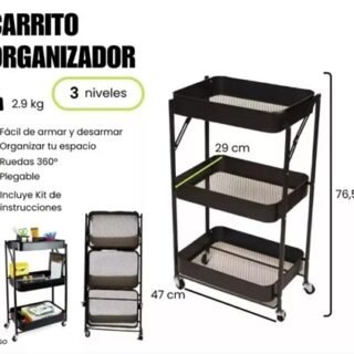 CARRITO ORGANIZADOR 3 NIVELES METAL