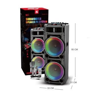 PARLANTE TORRE BT/USB/TF/TWS KARAOKE RGB 10X2