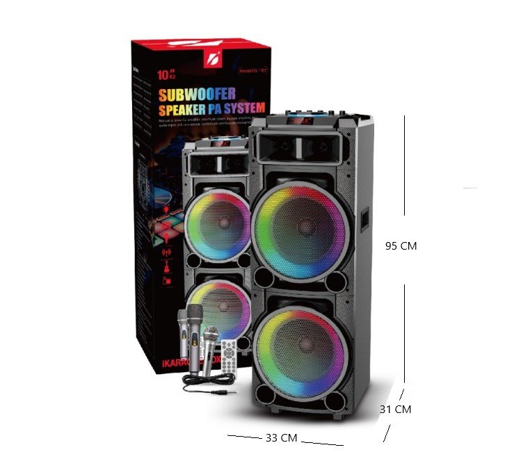 PARLANTE TORRE BT/USB/TF/TWS KARAOKE RGB 10X2