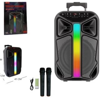 PARLANTE 15PLG RGB 2 MICROFONOS