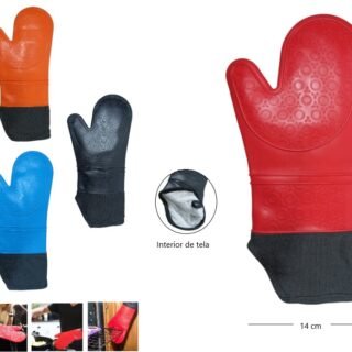 MELECH-280 GUANTES SILICONA DE COCINA SOLO NEGRO