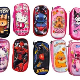 CARTUCHERA DOBLE PERSONAJE 3D RELIEVE