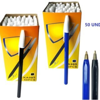 LAPICERA TRAZO MEDIO AZUL Y NEGRO CAJA X 50U