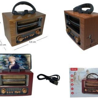 RADIO BT VINTAGE 3 BANDAS RECAR.