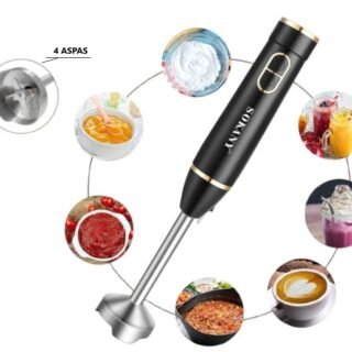 BATIDORA MINI PIMER NEGRA ACERO 300W