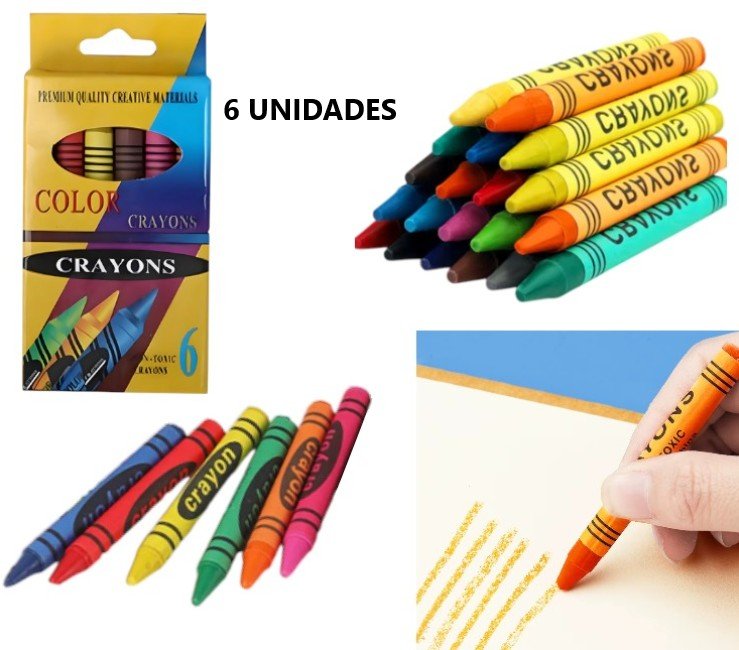 CRAYONES DE CERA COLORES X 6U