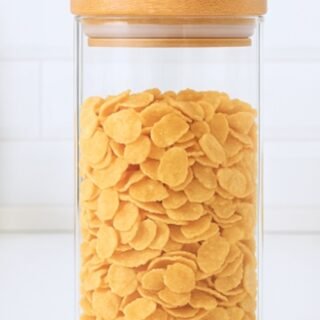 FRASCO DE VIDRIO TAPA BAMBU 1068ML