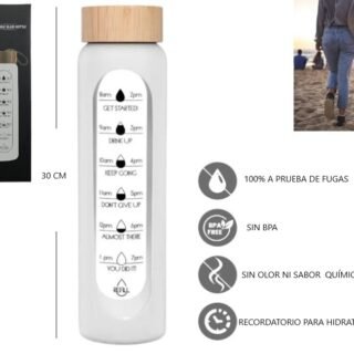 BOTELLA DE VIDRIO DE 1LT MOTIVACIONAL