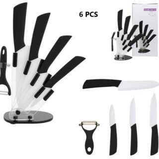 SET DE CUCHILLOS DE CERAMICA C/BASE