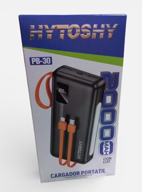 POWER BANK 20000mAh HYTOSHY C/LINTERNA C/RAPIDA