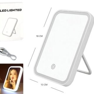 ESPEJO DE MAQUILLAJE CON LUZ RECARGABLE