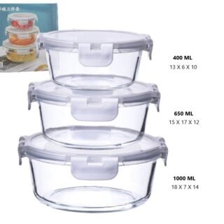 TAPPER DE VIDRIO HERMETICO REDONDO X3