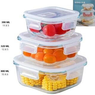 TAPPER DE VIDRIO HERMETICO CUADRADO X3