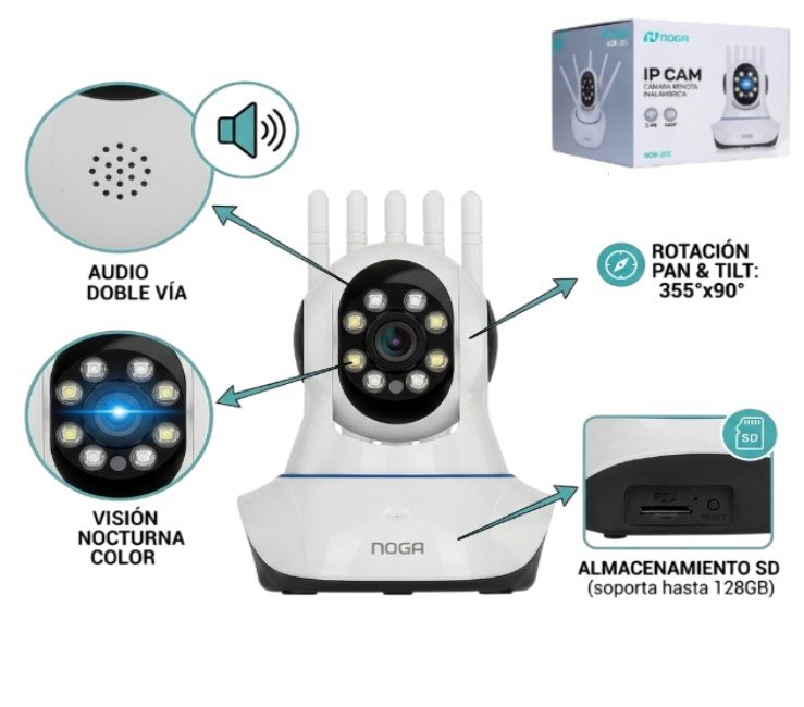 CAMARA IP NOGA WIFI 5 ANTENAS
