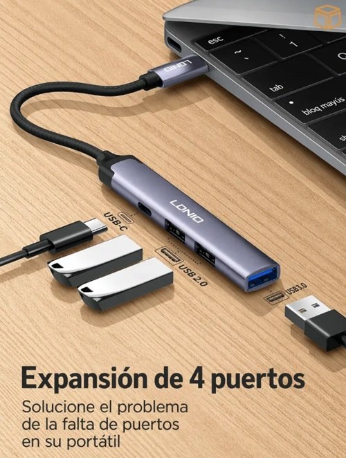 HUB USB-C LDNIO 4 en 1 USB 3.0 + 2 USB 2.0 - Imagen 2