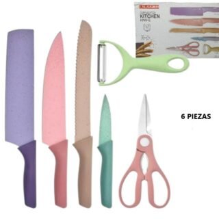 MINI SET DE CUCHILLOS DE COLOR 6 PZS