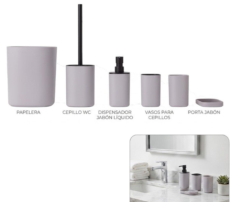 SET ORGANIZADOR DE BAÑO 6PCS