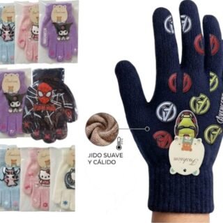 GUANTE DE INVIERNO PARA NIÑOS PERSONAJES
