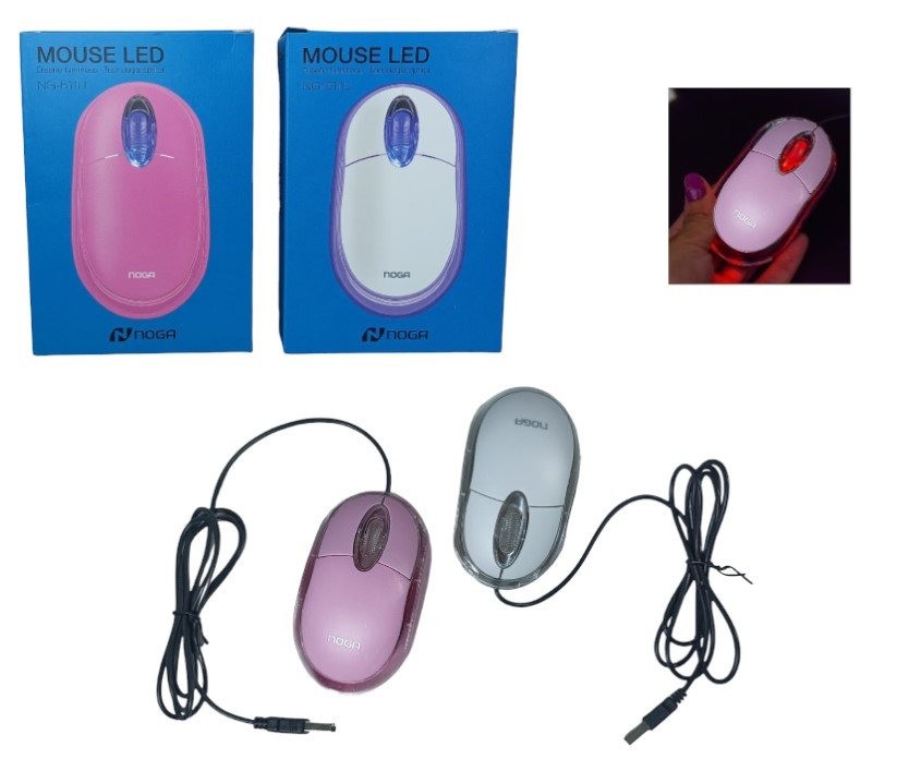 MOUSE LED NOGA CON CABLE N R G A