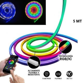 TIRA LED NEON RGB 5 MT CON APP C/CONTROL
