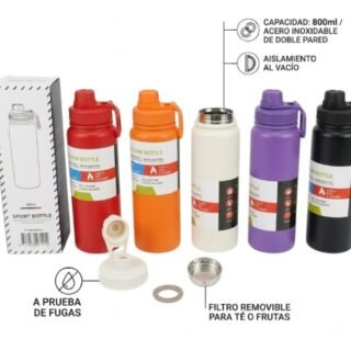 BOTELLA SPORT 800ml ACERO DOBLE PARED